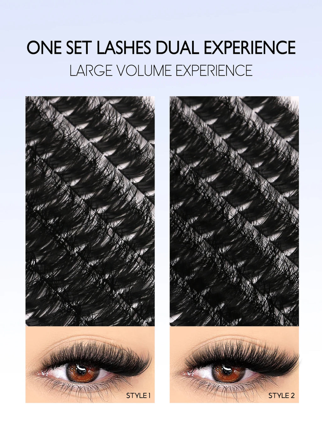 Cluster Lashes Kit Fluffy Thick Eyelash Extension Kit Volume Mixed Tray Faux Mink Lashes Lash Extension Makeup