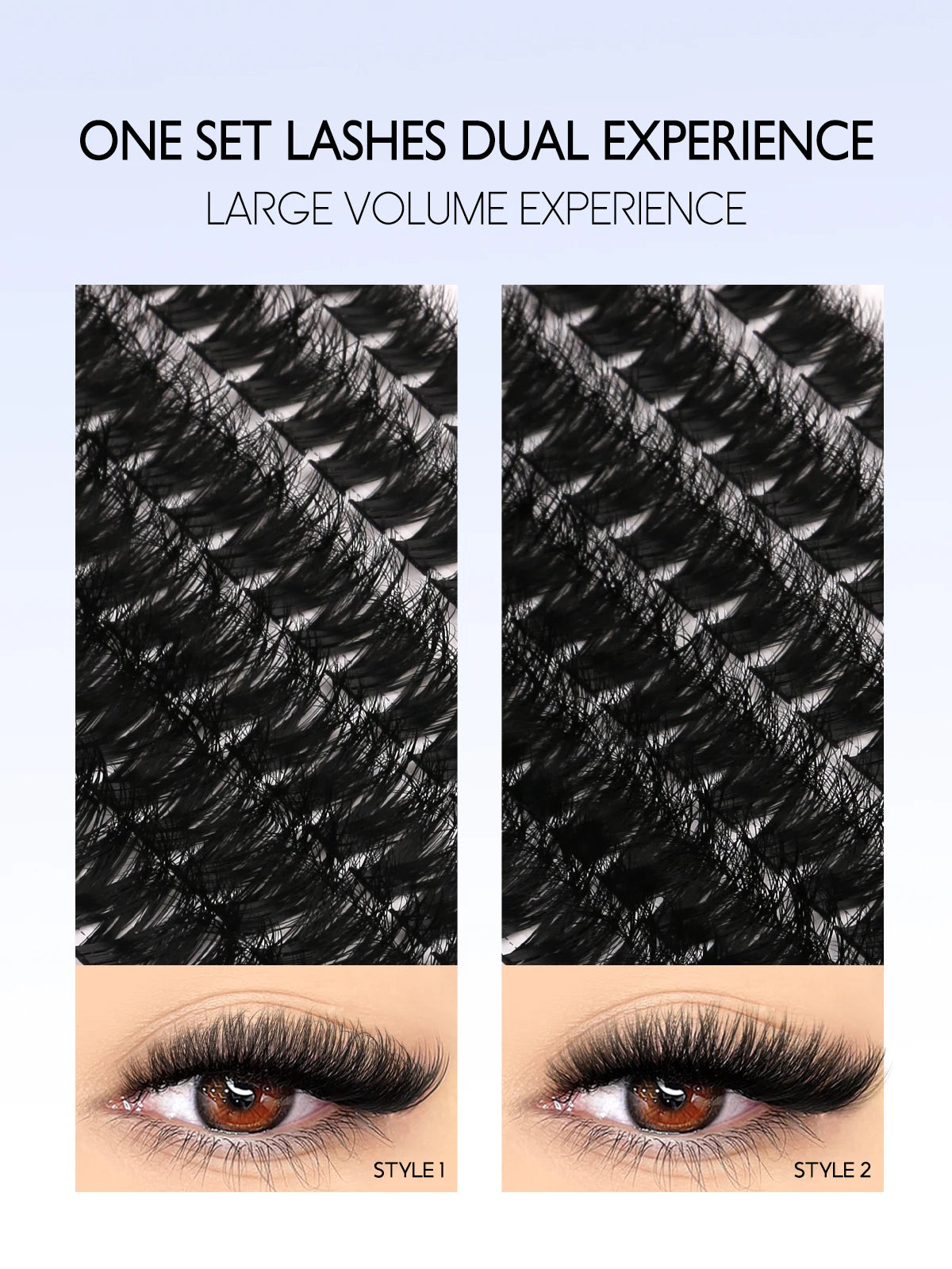 Cluster Lashes Kit Fluffy Thick Eyelash Extension Kit Volume Mixed Tray Faux Mink Lashes Lash Extension Makeup