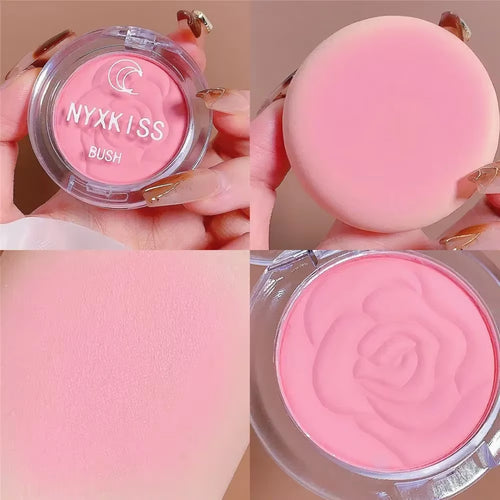 Embossed Petals Blush Peach Pink Orange Tint Makeup Blush Palette Cheek Contour Rouge Cosmetics Long-Lasting Face Brightens