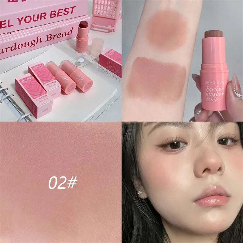 Smooth Blush Stick Naturally Saturated Long-Lasting Waterproof Natural Blush Brightening Skin Girls Face Rouge Contour Makeup