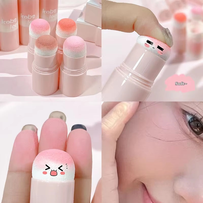 Double-Ended Blush Stick Soft Face Brightening Contouring Shadow Blusher Powder Peach Pink Cheek Tint Korean Makeup Cosmetics