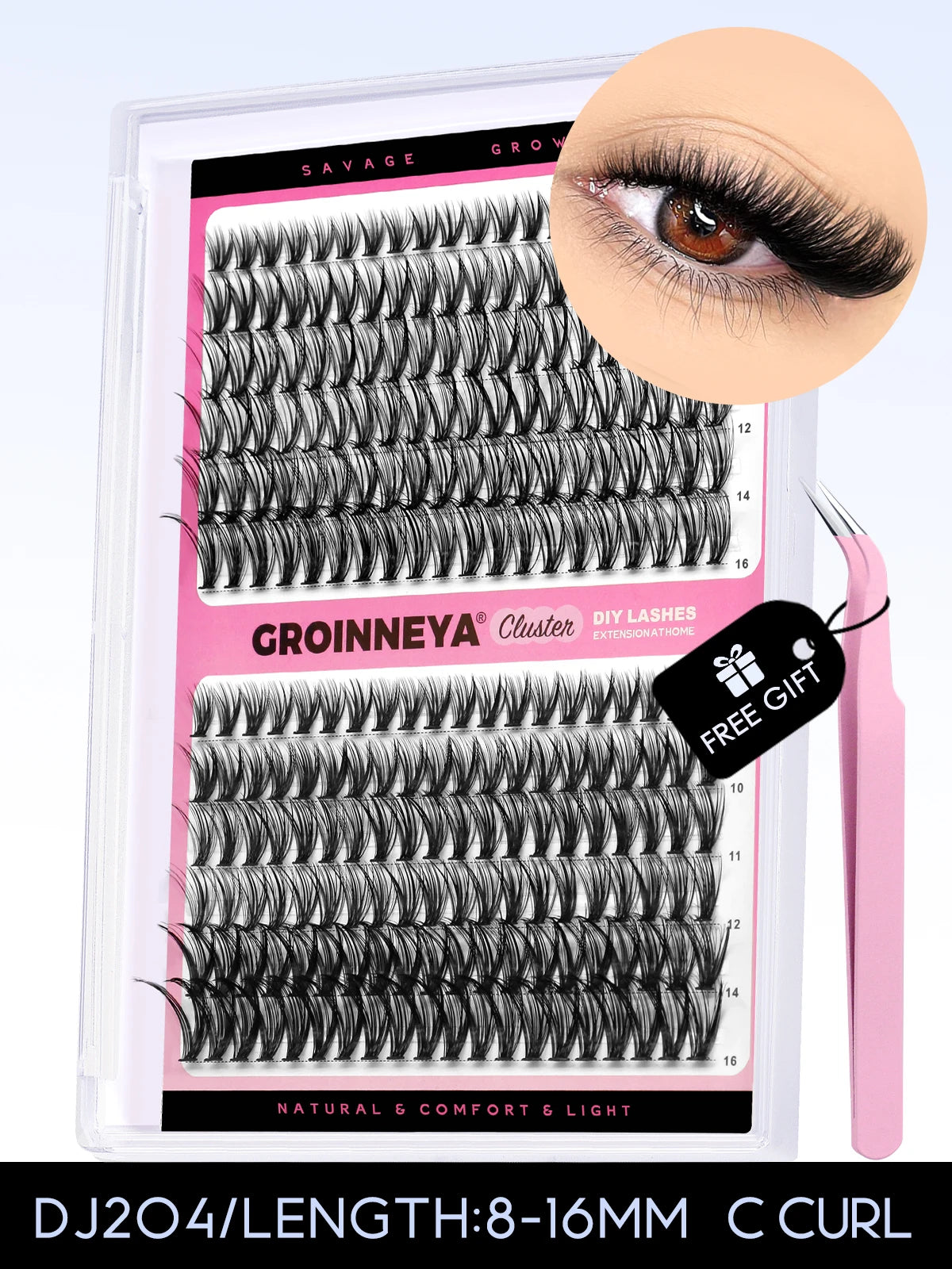 Cluster Lashes Kit Fluffy Thick Eyelash Extension Kit Volume Mixed Tray Faux Mink Lashes Lash Extension Makeup