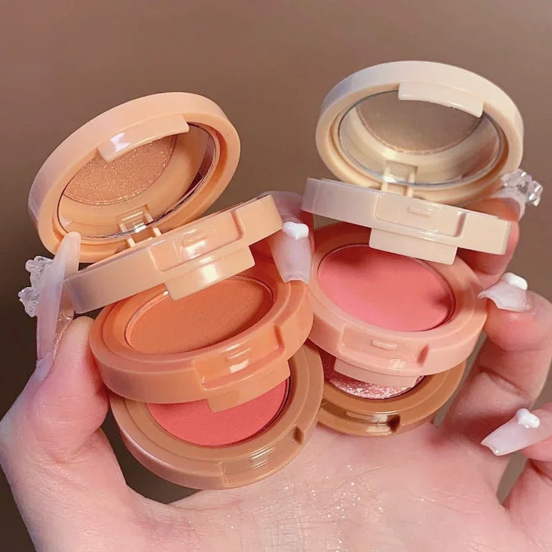 3In1 Blush Palette Pressed Highlighter Palette Longlasting Waterproof Matte Highlighter Shimmer Blush Makeup