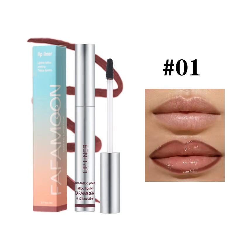 6 Color Waterproof Lip Liner Peel off Tattoo Lip Gloss Lasting Matte Lip Tint Black Brown Contour Tear-Off Makeup Stain Cosmetic
