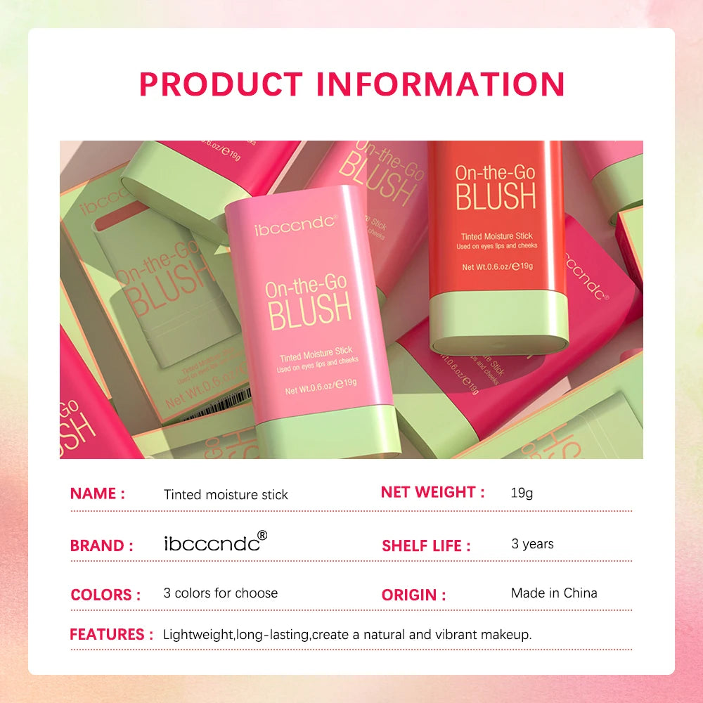Make up Functional Blush Stick Easy Color Rouge Blusher Cream Waterproof High Color Rendering Brightening Skin Tone Hot