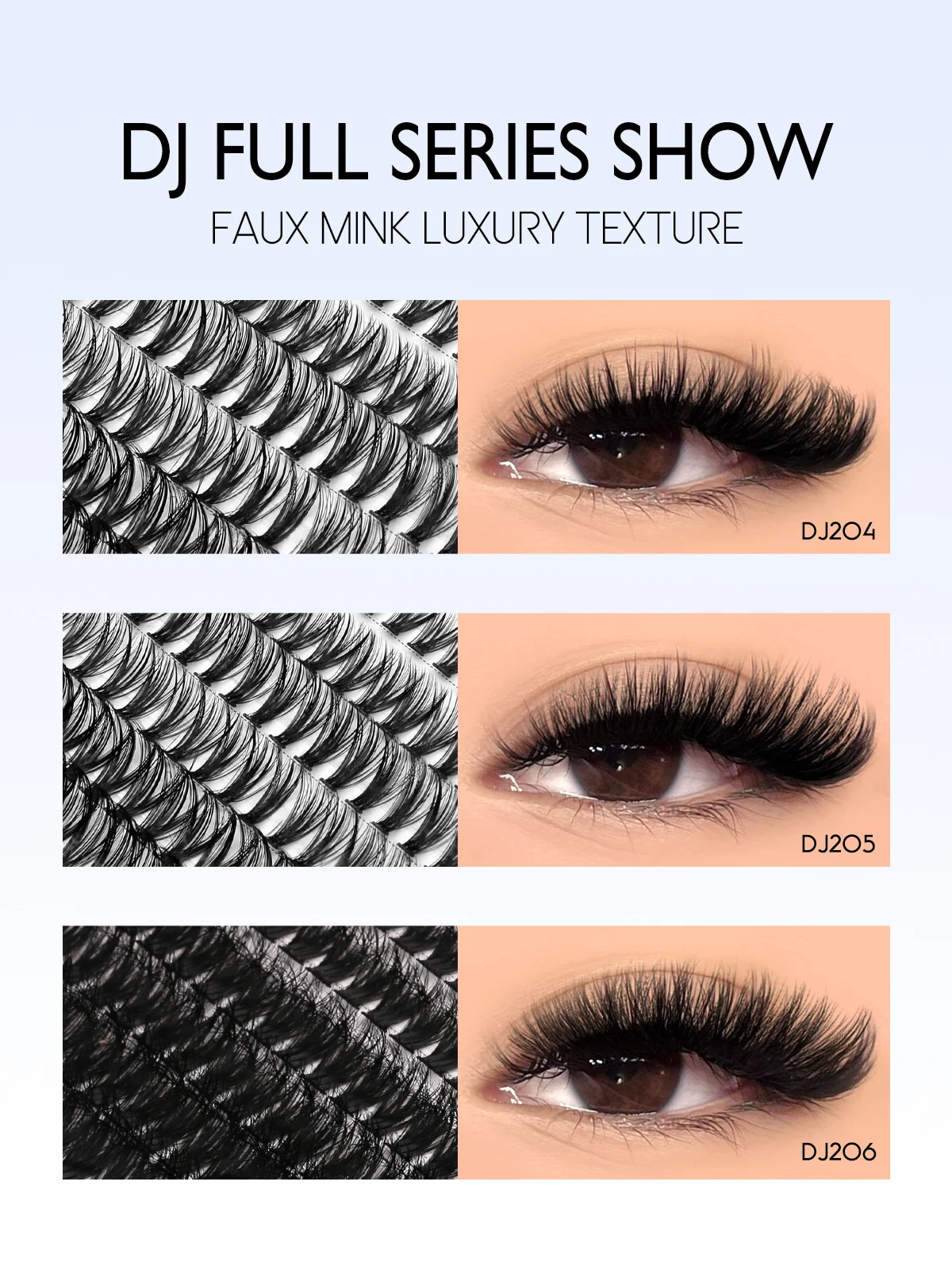 Cluster Lashes Kit Fluffy Thick Eyelash Extension Kit Volume Mixed Tray Faux Mink Lashes Lash Extension Makeup