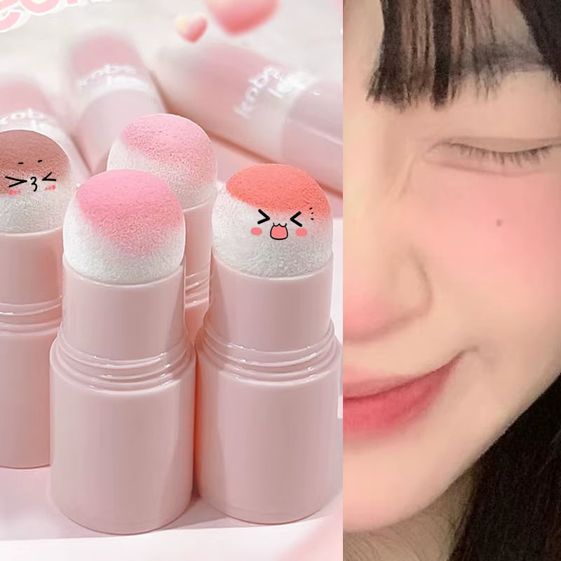 Double-Ended Blush Stick Soft Face Brightening Contouring Shadow Blusher Powder Peach Pink Cheek Tint Korean Makeup Cosmetics