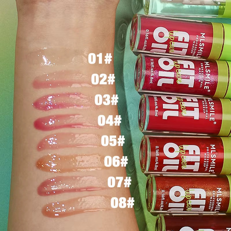 Hydrating Lip Glaze Plump Lips Oil Pearlescent Mirror Lip Gloss Clear Lipstick Lip Tint for Lips Care Moisturizing Lipgloss