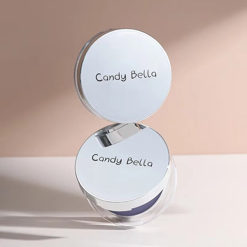 Matte Setting Powder Lasting Oil-Control Purple Glitter Pressed Powder Brightening Face Powder Jelly Compact Foundation Makeup