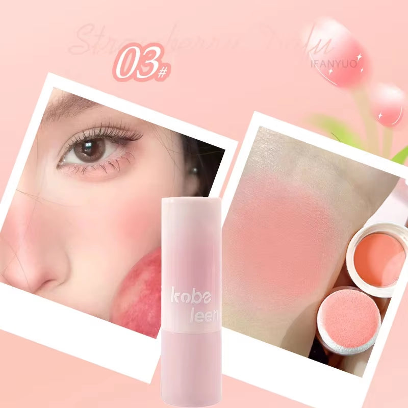 Double-Ended Blush Stick Soft Face Brightening Contouring Shadow Blusher Powder Peach Pink Cheek Tint Korean Makeup Cosmetics