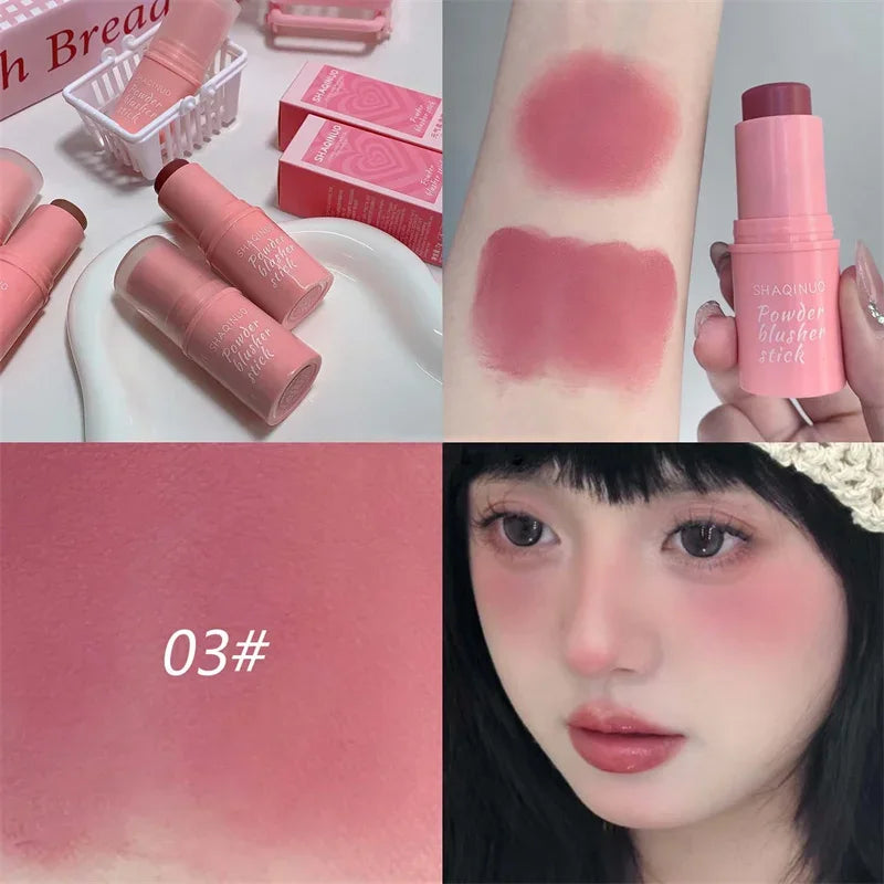 Smooth Blush Stick Naturally Saturated Long-Lasting Waterproof Natural Blush Brightening Skin Girls Face Rouge Contour Makeup