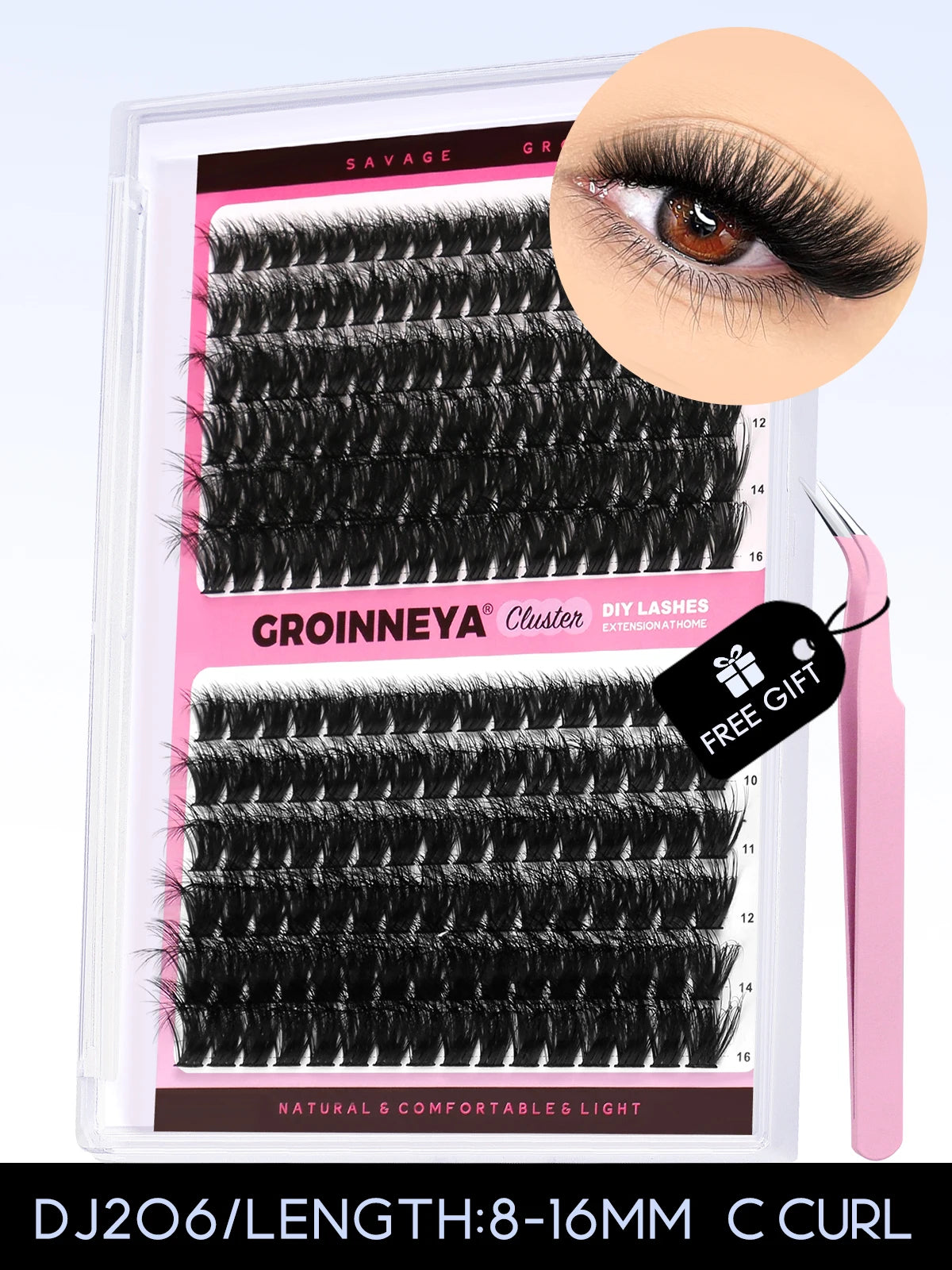 Cluster Lashes Kit Fluffy Thick Eyelash Extension Kit Volume Mixed Tray Faux Mink Lashes Lash Extension Makeup