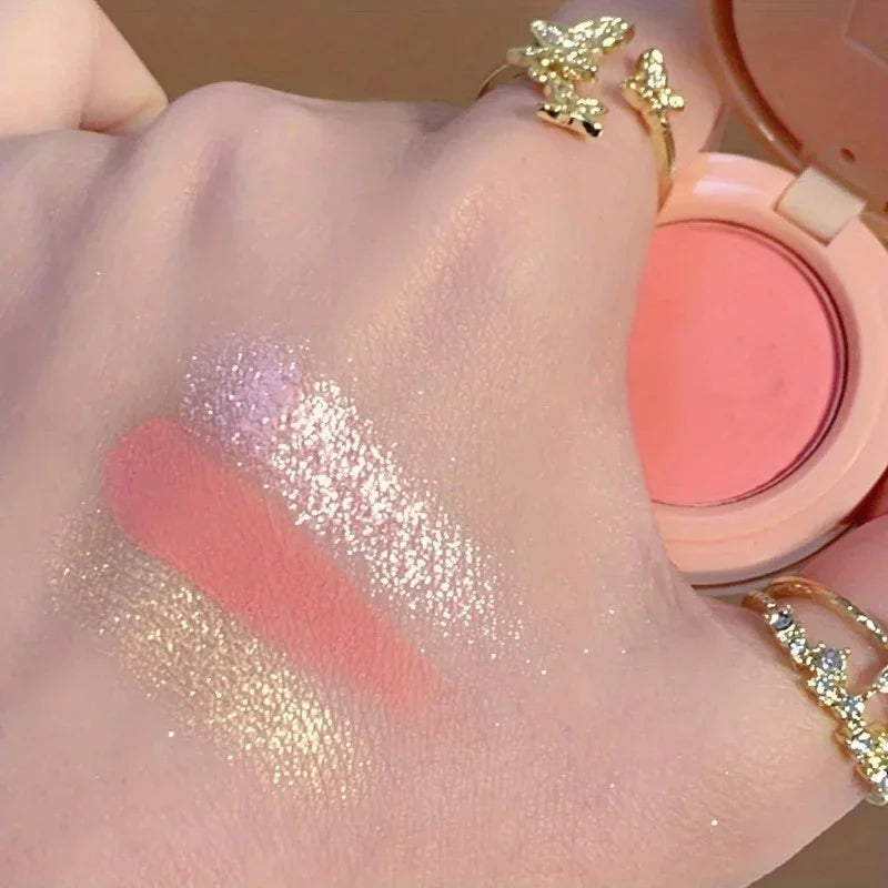 3In1 Blush Palette Pressed Highlighter Palette Longlasting Waterproof Matte Highlighter Shimmer Blush Makeup