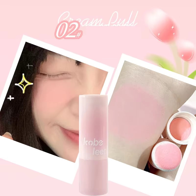 Double-Ended Blush Stick Soft Face Brightening Contouring Shadow Blusher Powder Peach Pink Cheek Tint Korean Makeup Cosmetics