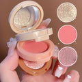 3In1 Blush Palette Pressed Highlighter Palette Longlasting Waterproof Matte Highlighter Shimmer Blush Makeup