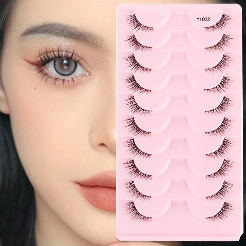 Fox Eye Lashes 3/10 Pairs Lashes 3D Mink Natural False Lashes Soft Cat Eye Lashes Extension Fluffy Lashes Makeup Half Eyelashes