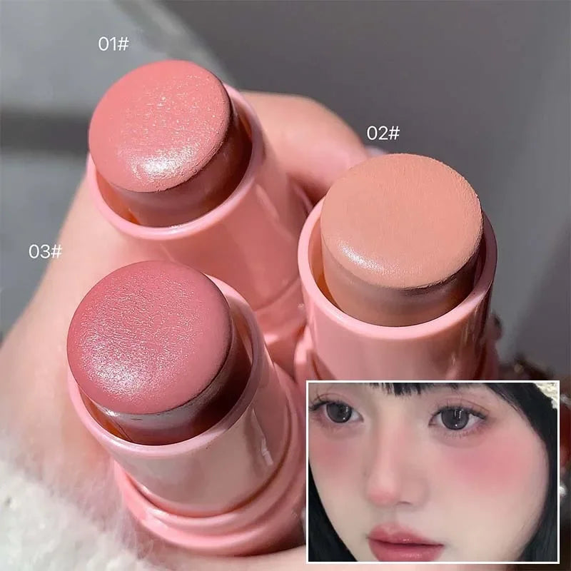 Smooth Blush Stick Naturally Saturated Long-Lasting Waterproof Natural Blush Brightening Skin Girls Face Rouge Contour Makeup