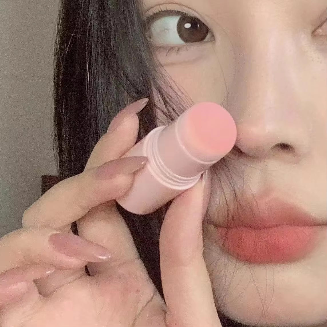 Double-Ended Blush Stick Soft Face Brightening Contouring Shadow Blusher Powder Peach Pink Cheek Tint Korean Makeup Cosmetics
