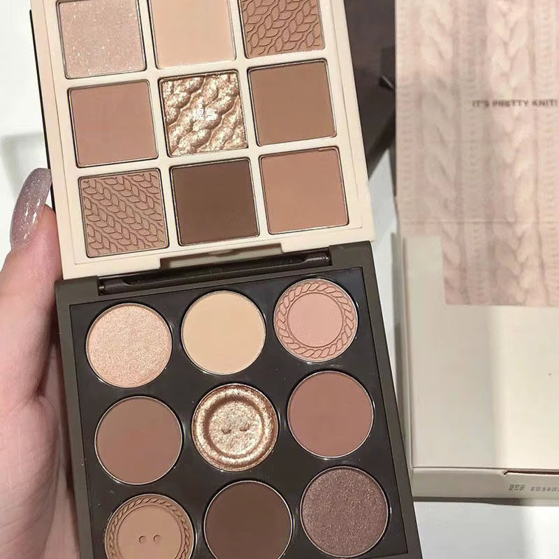 9 Color Eyeshadow Daily Makeup Brown Eye Shadow Palette Shimmer Matte Lasting Pearl Fine Shimmer Earth Color Eye Shadow Korean