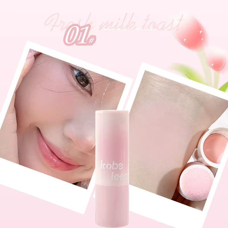 Double-Ended Blush Stick Soft Face Brightening Contouring Shadow Blusher Powder Peach Pink Cheek Tint Korean Makeup Cosmetics