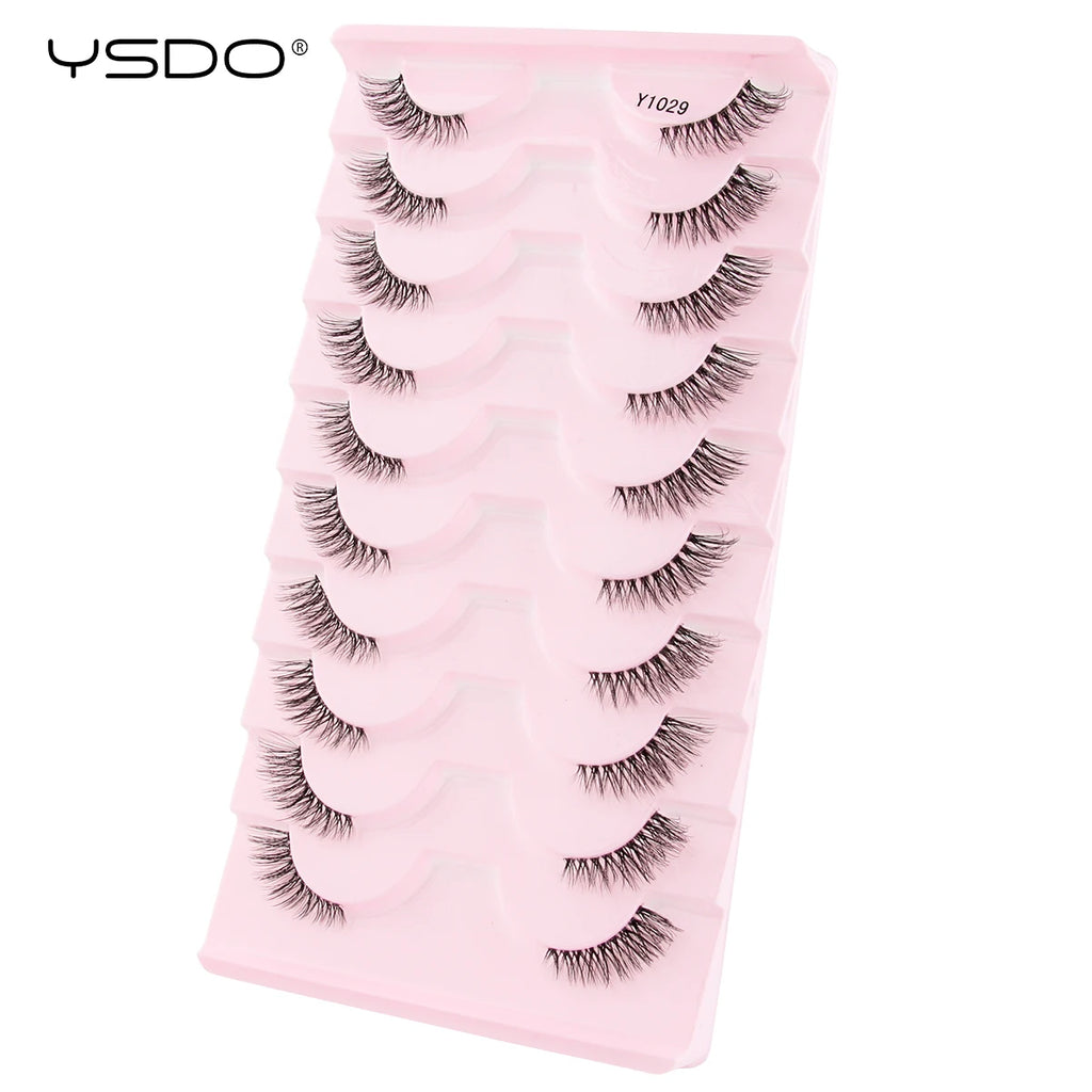 Fox Eye Lashes 3/10 Pairs Lashes 3D Mink Natural False Lashes Soft Cat Eye Lashes Extension Fluffy Lashes Makeup Half Eyelashes
