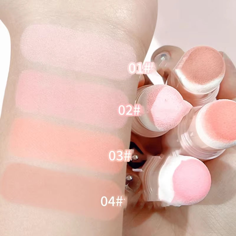 Double-Ended Blush Stick Soft Face Brightening Contouring Shadow Blusher Powder Peach Pink Cheek Tint Korean Makeup Cosmetics