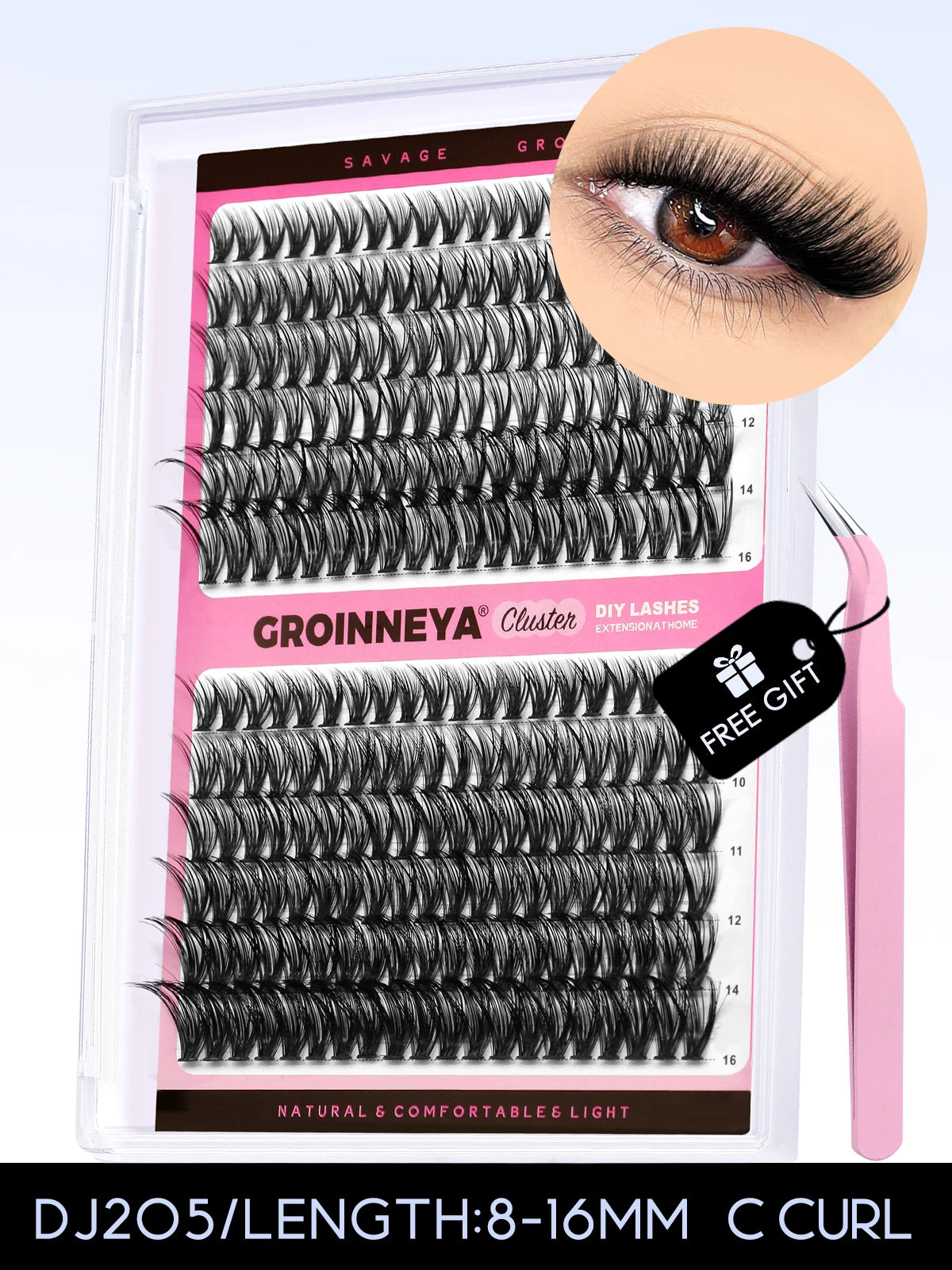 Cluster Lashes Kit Fluffy Thick Eyelash Extension Kit Volume Mixed Tray Faux Mink Lashes Lash Extension Makeup