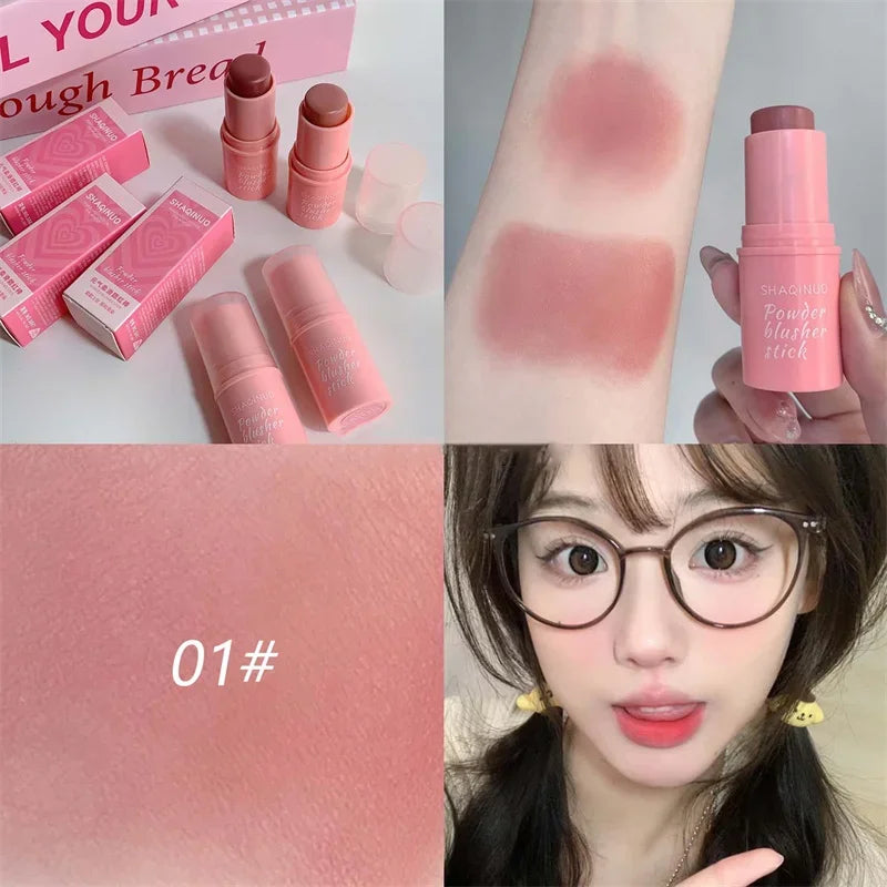 Smooth Blush Stick Naturally Saturated Long-Lasting Waterproof Natural Blush Brightening Skin Girls Face Rouge Contour Makeup